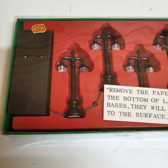 Lefton Vintage Village Miniature Lamp 3'' Posts Lights AC DC Operated 1989 - Picture 2 of 8